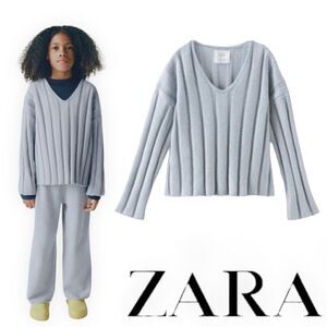 ZARA Kids | Blue Marl | RIBBED KNIT SWEATER